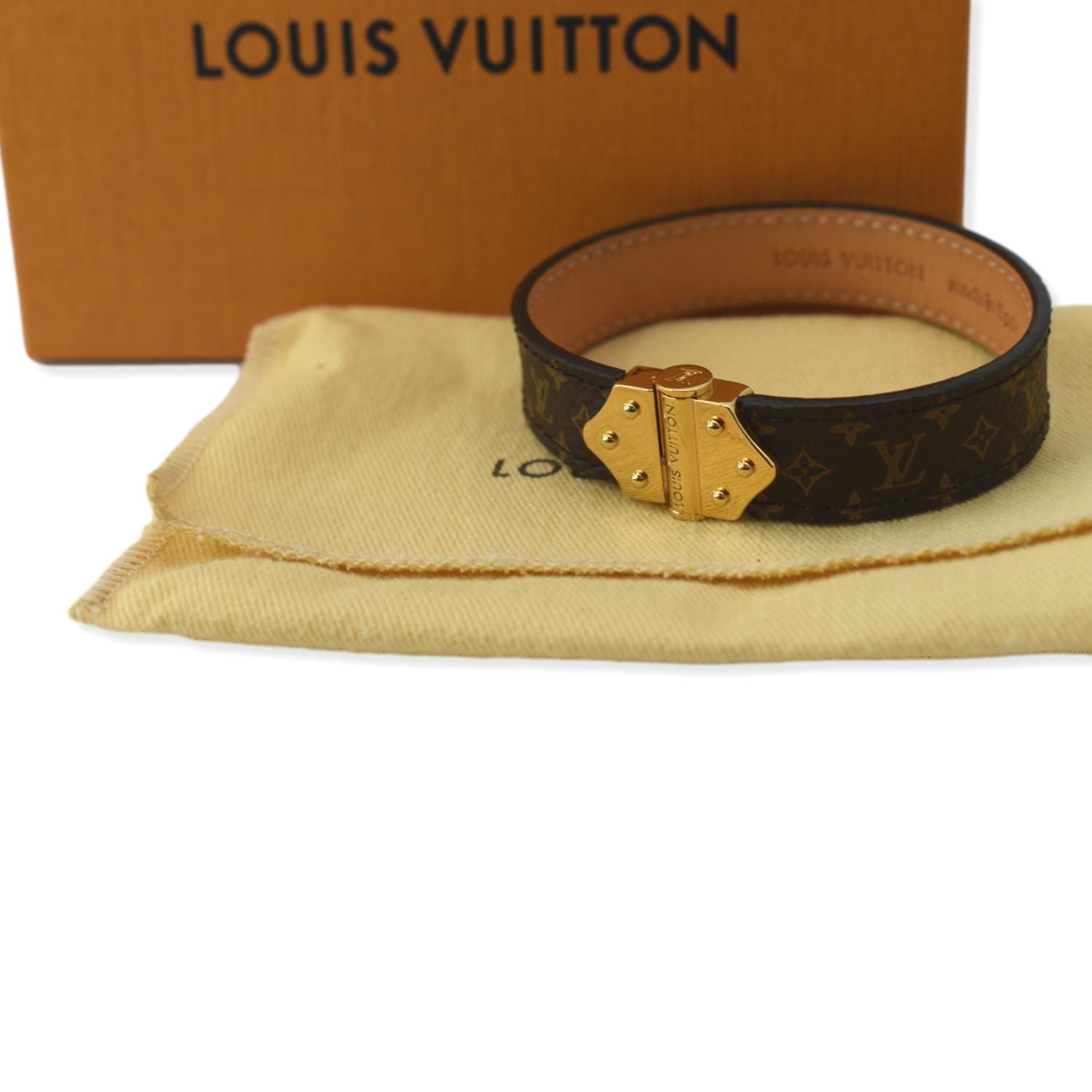 Louis Vuitton - Authenticated Nanogram Bracelet - Leather Brown for Women, Very Good Condition