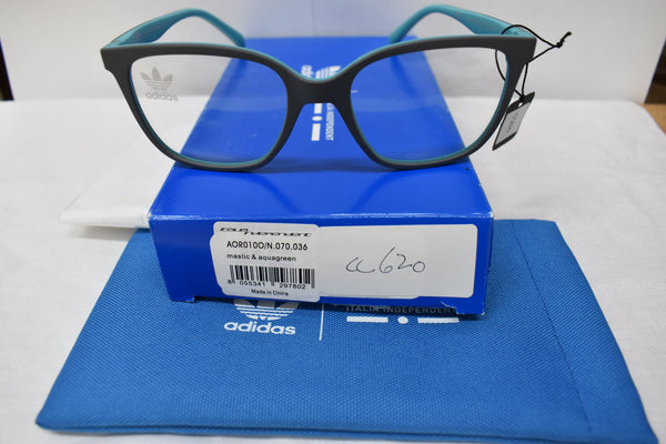 Adidas AOR010O/N 070.036 Mastic & Aqua green Frame Eyeglasses Demo Lens