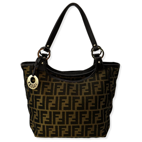 FENDI Chef Zucca Canvas Tote Bag Tobacco Brown