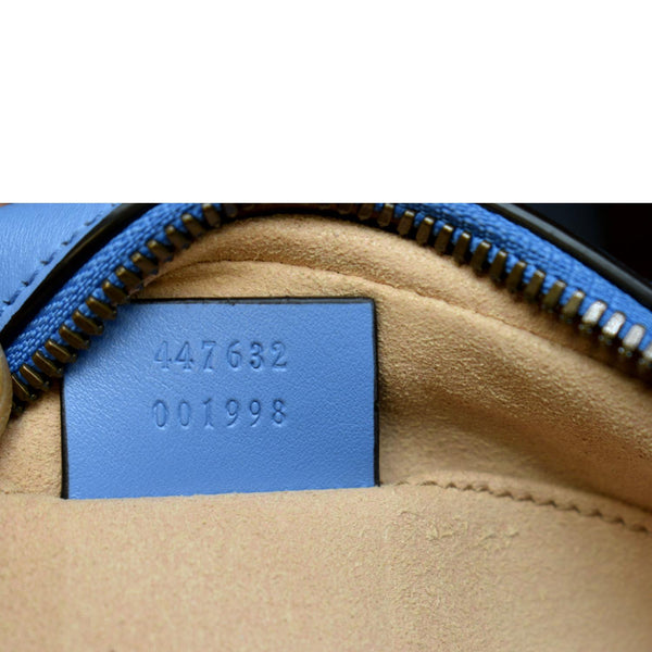 GUCCI GG Marmont Matelasse Leather Crossbody Bag Blue 447632