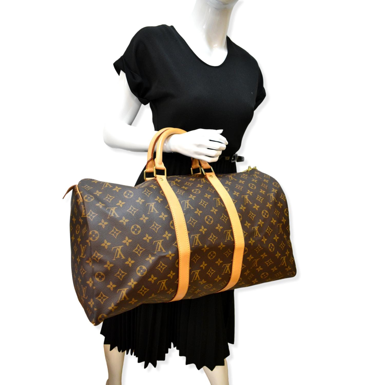 Brown Louis Vuitton Monogram Keepall 50 Travel Bag – Designer Revival