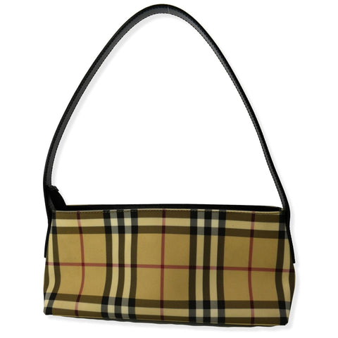 BURBERRY Nova Check Coated Canvas Baguette Bag Beige