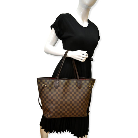 LOUIS VUITTON  Neverfull MM Damier Ebene Tote Bag Brown