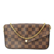 LOUIS VUITTON Felicie Damier Ebene Pochette Crossbody Bag Brown