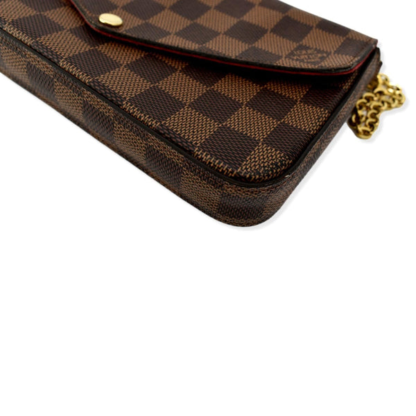 LOUIS VUITTON Felicie Damier Ebene Pochette Crossbody Bag Brown