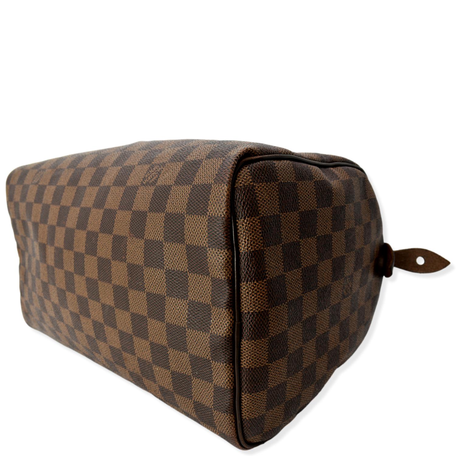 Louis Vuitton Speedy 30 Handbag in Ebene Damier Canvas and Brown