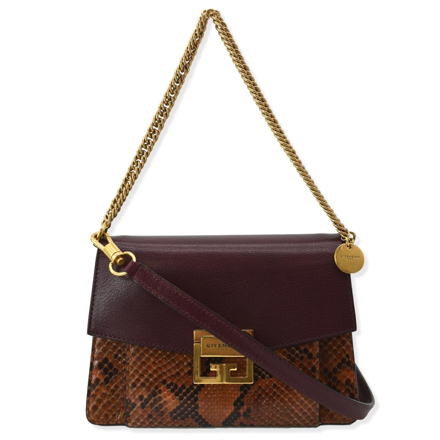 GIVENCHY GV3 Small Python Leather Shoulder Bag Multicolor