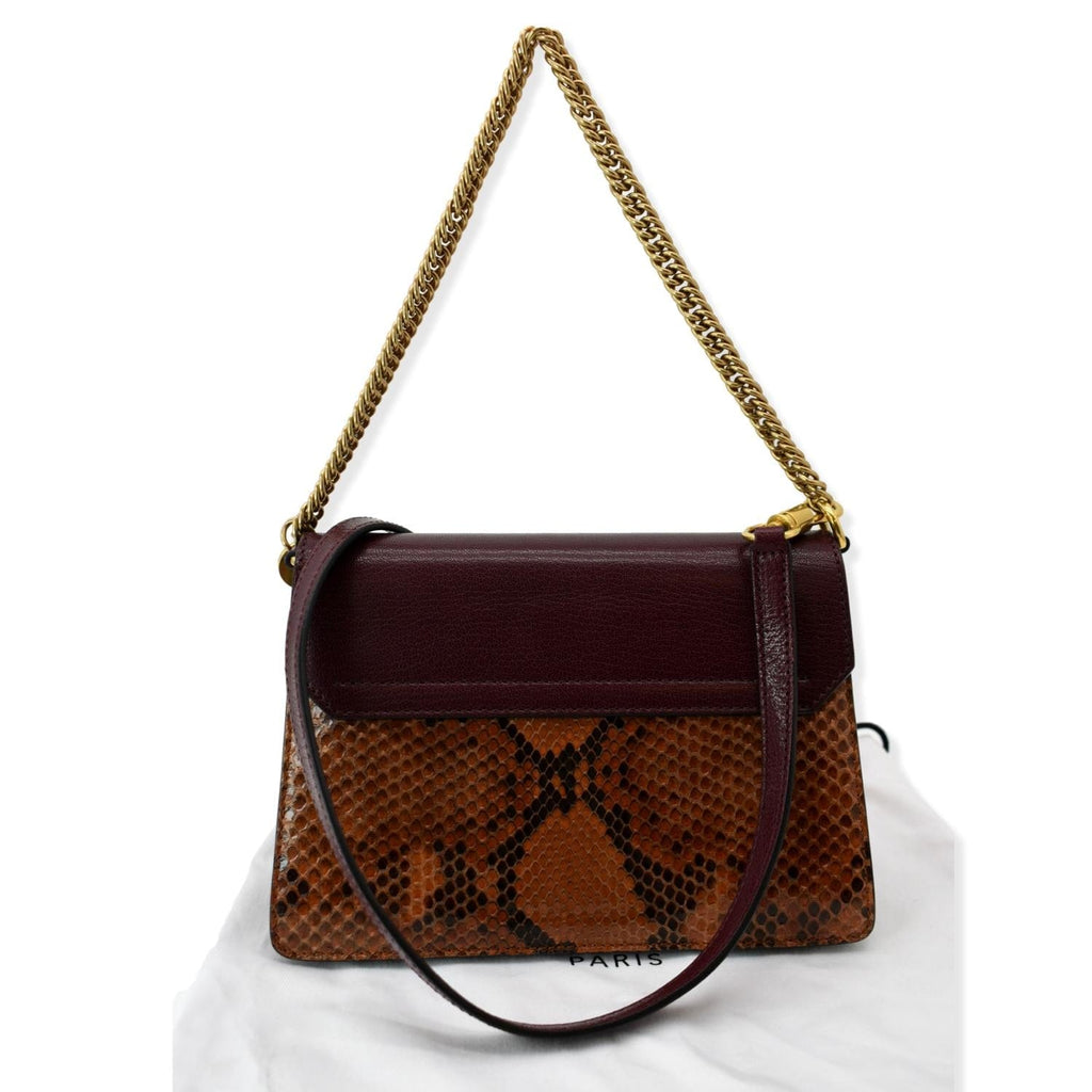 Python Bag Givenchy GIVENCHY GV3 Small Python Leather Shoulder Bag Multicolor