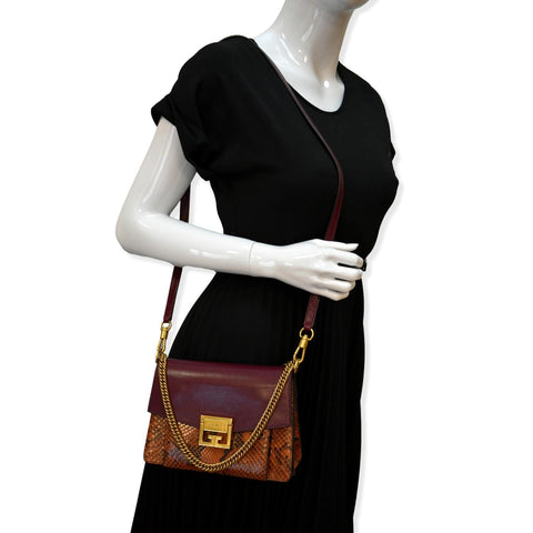 GIVENCHY GV3 Small Python Leather Shoulder Bag Multicolor