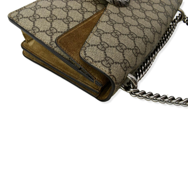 GUCCI Dionysus Small GG Supreme Canvas Shoulder Bag Beige 400249