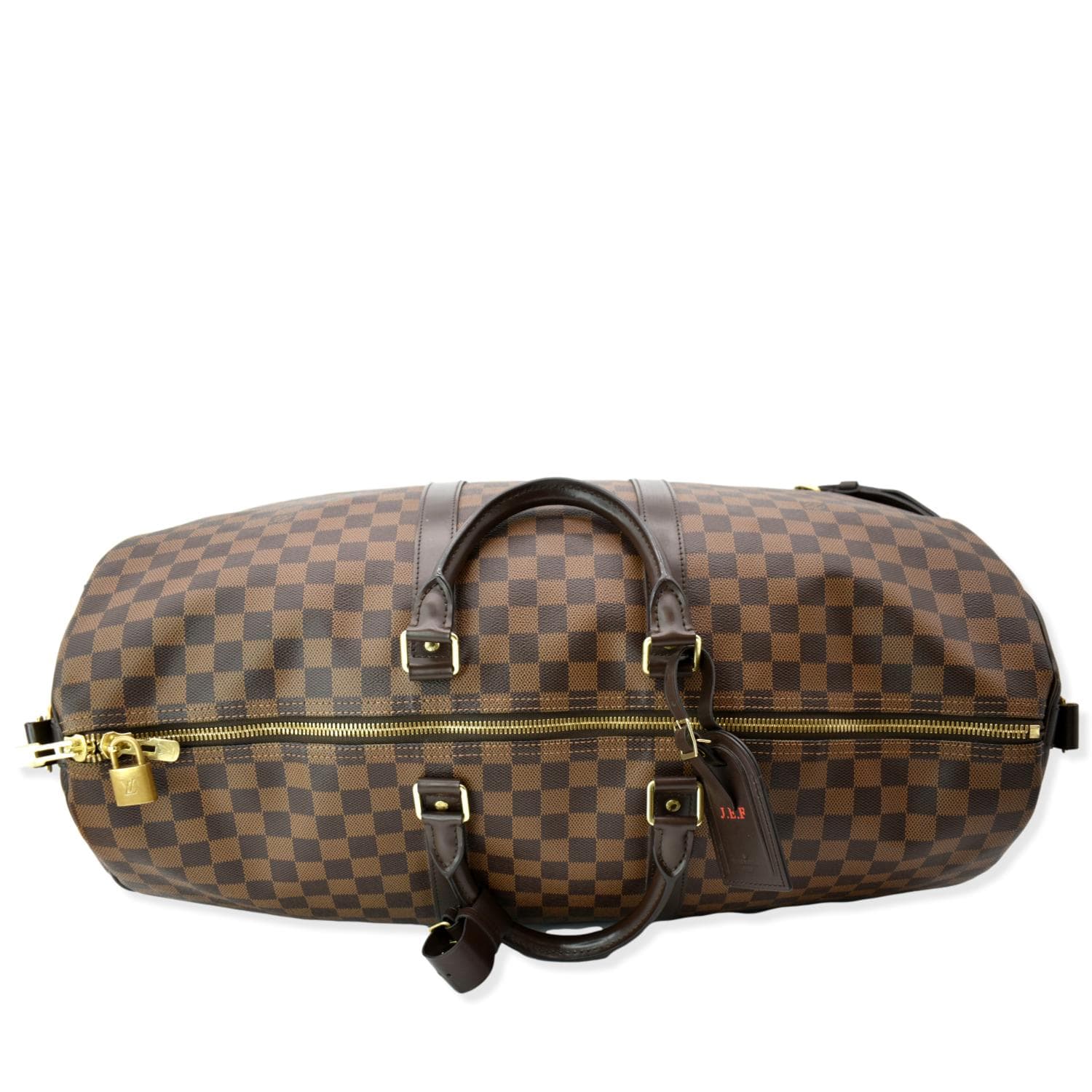 Louis Vuitton keepall 55 damier ebene Dark brown Leather ref.763846 - Joli  Closet