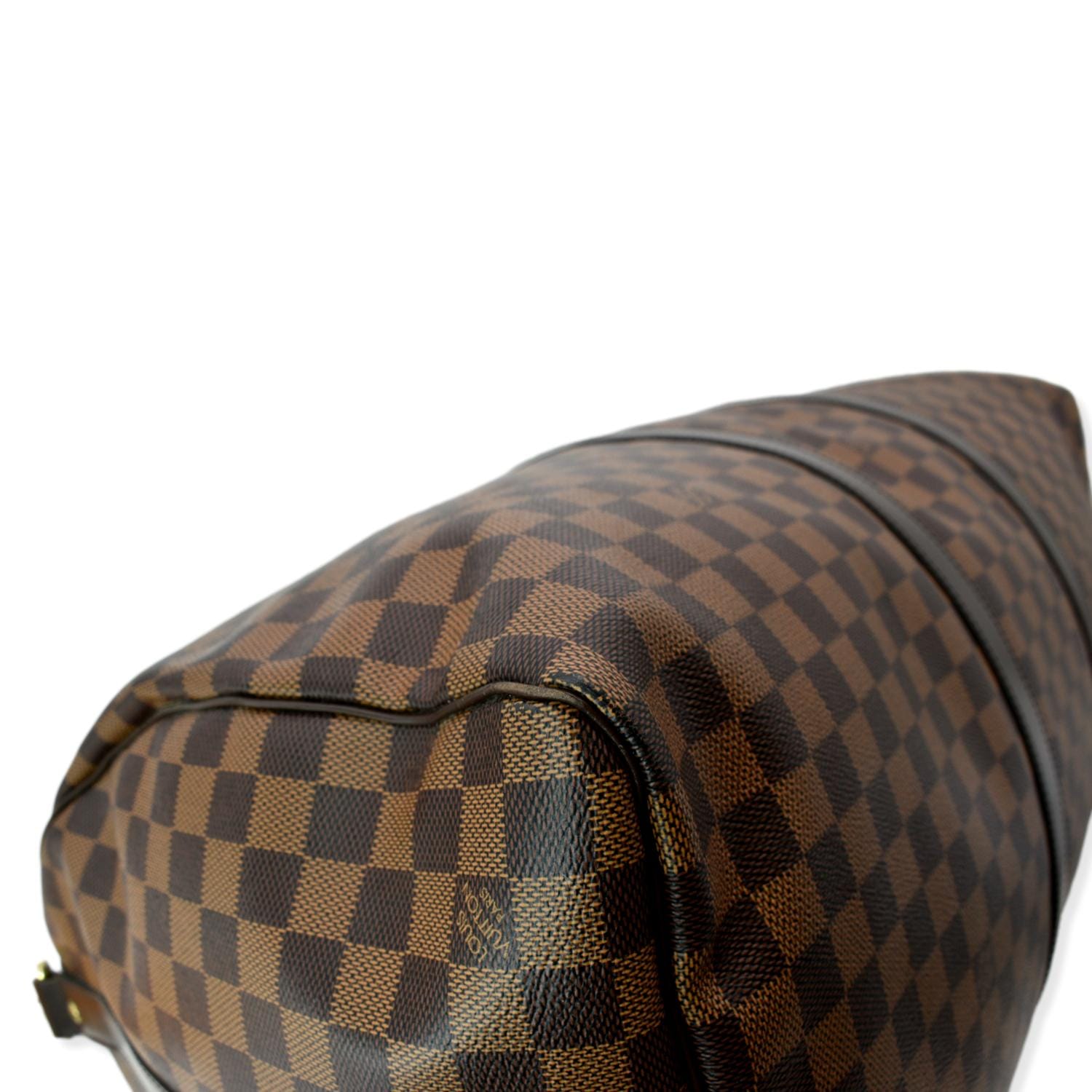 LOUIS VUITTON Keepall Bandouliere 55 Damier Ebene Travel Bag Brown