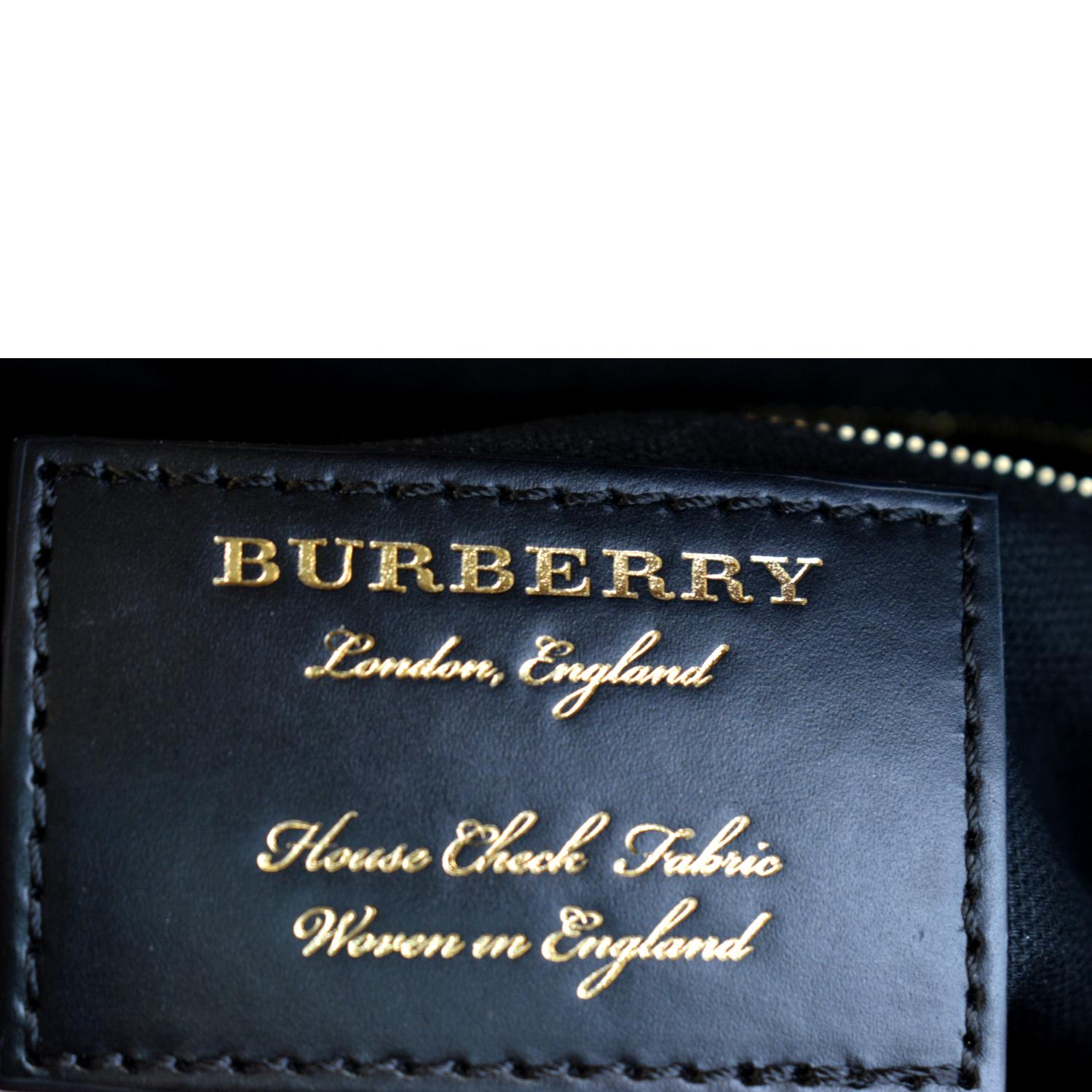 Burberry Small Bridle House Check with Red Leather Trim Document Tote Bag