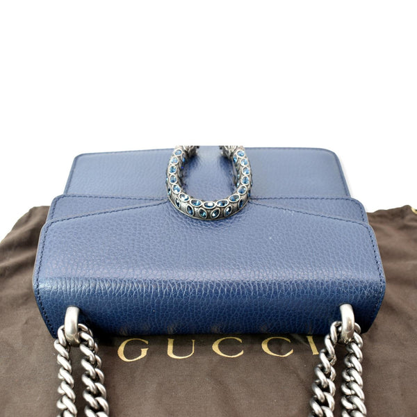 GUCCI Dionysus Mini Leather Crossbody Bag Blue 421970