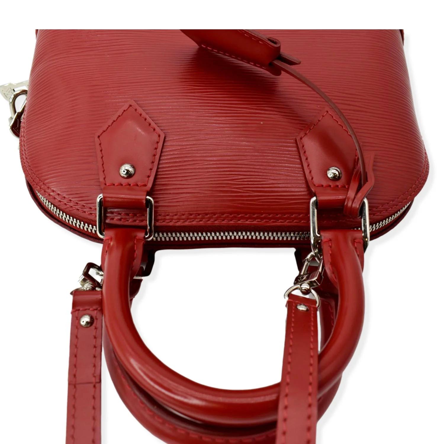 LOUIS VUITTON Alma BB Epi Leather Satchel Crossbody Bag Red