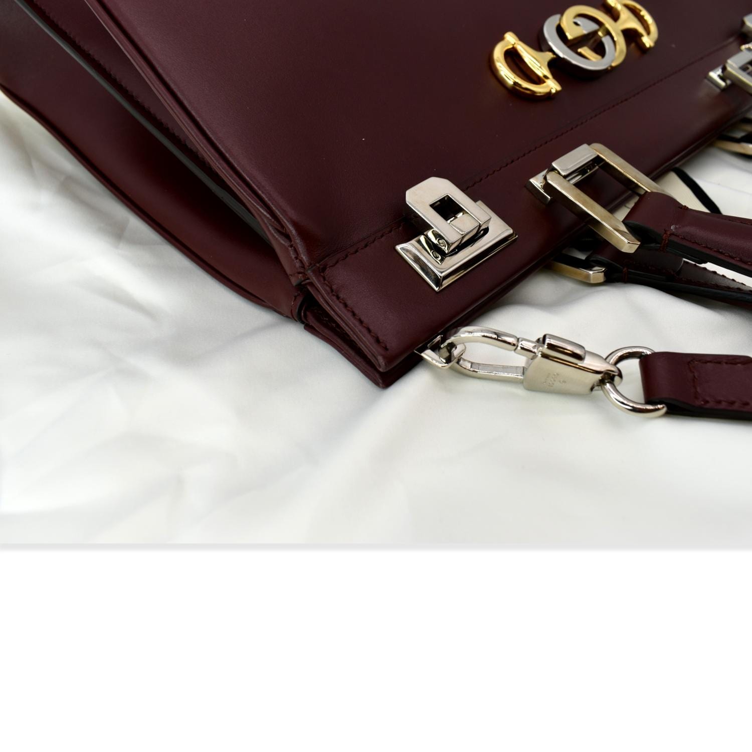 Gucci Zumi Ostrich Medium Top Handle Bag
