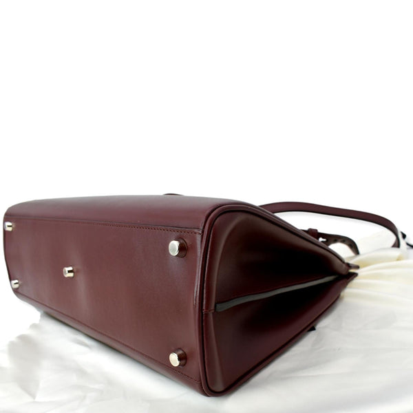 GUCCI Zumi Medium Leather Top Handle Bag Burgundy 564714