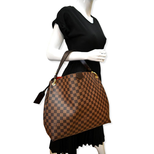 Louis Vuitton Graceful MM Damier Ebene Shoulder Bag Brown