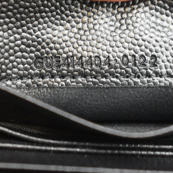 YVES SAINT LAURENT Monogram Grain De Poudre Leather Wallet Black