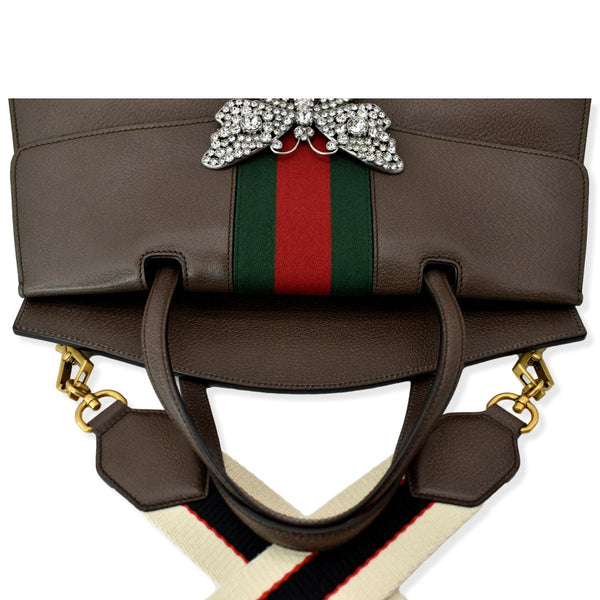 Gucci Butterfly Linea Leather Large Top Handle Shoulder Bag