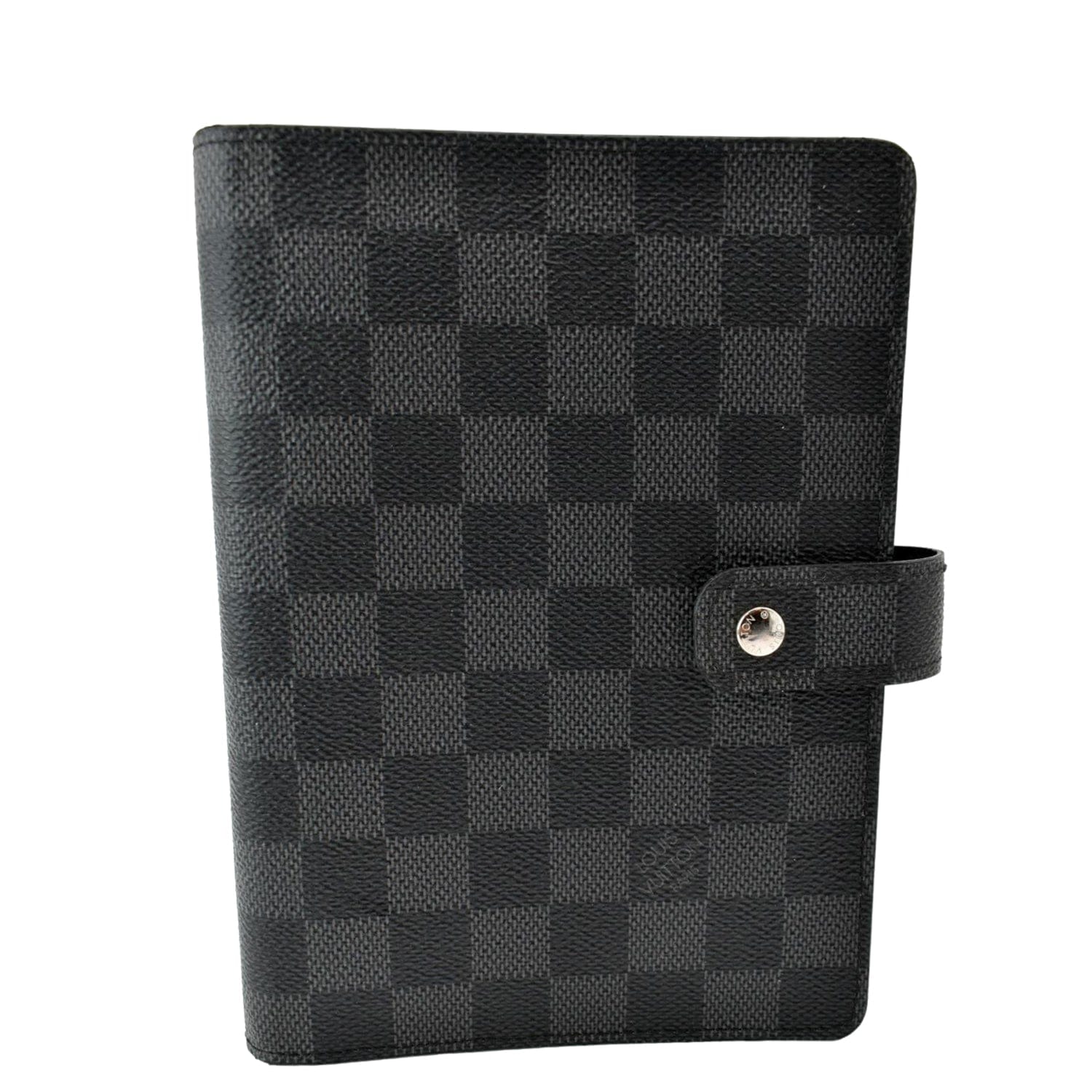 LOUIS VUITTON Damier Graphite Agenda MM Wallet Black