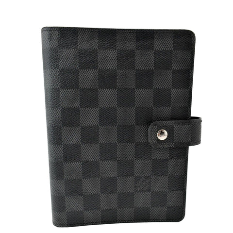 LOUIS VUITTON Damier Graphite Agenda MM Wallet Black