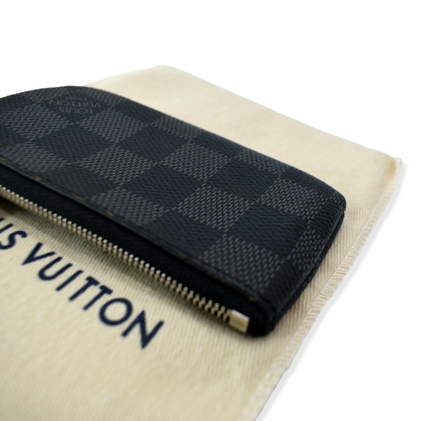 LOUIS VUITTON Pochette Key Cles Damier Graphite Coin Case Black