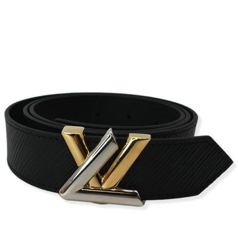 LOUIS VUITTON Twist Epi Leather Belt Black 90/36