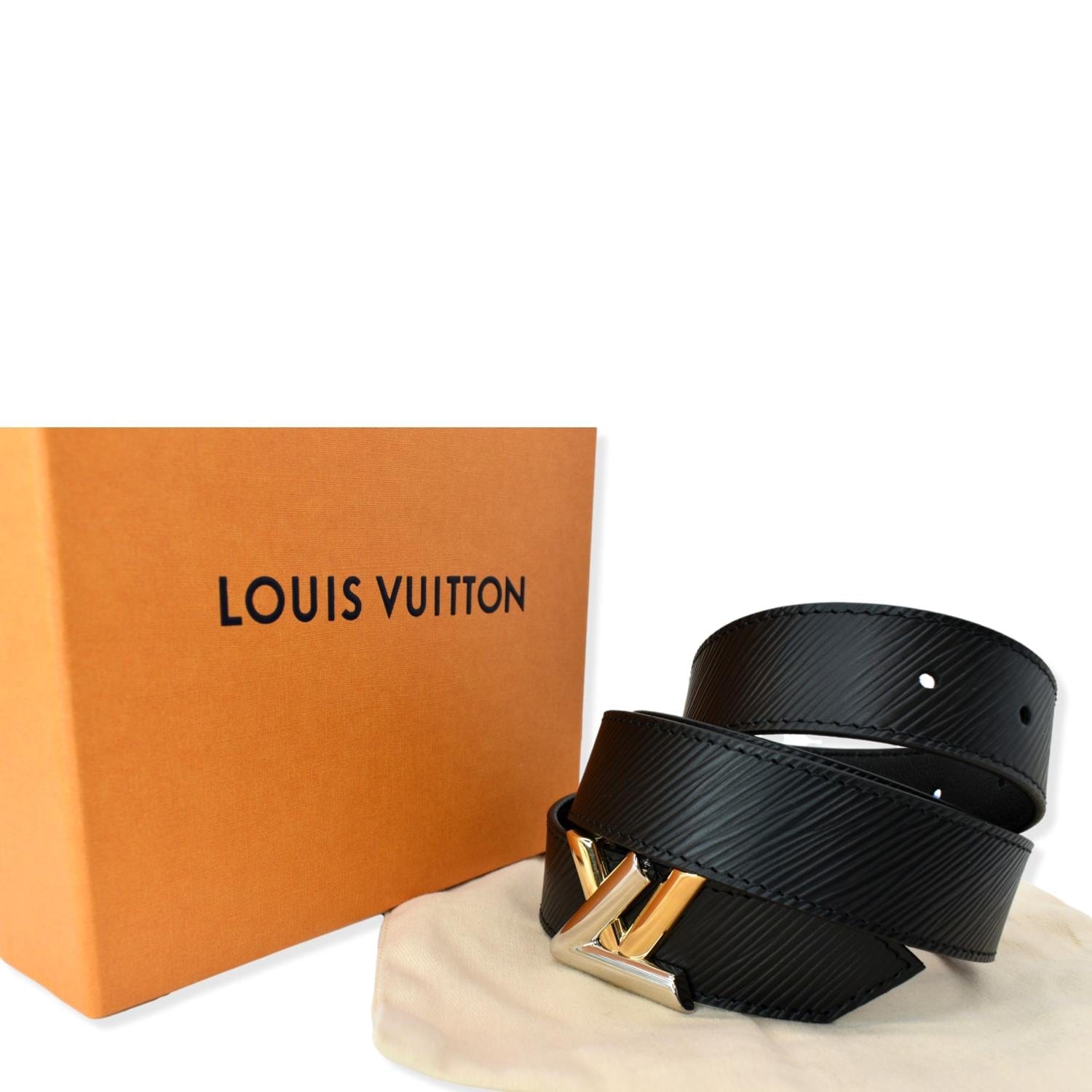 Leather belt Louis Vuitton Black size 90 cm in Leather - 35338427
