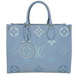 LOUIS VUITTON Onthego MM Giant Monogram Empreinte Tote Shoulder Bag Blue