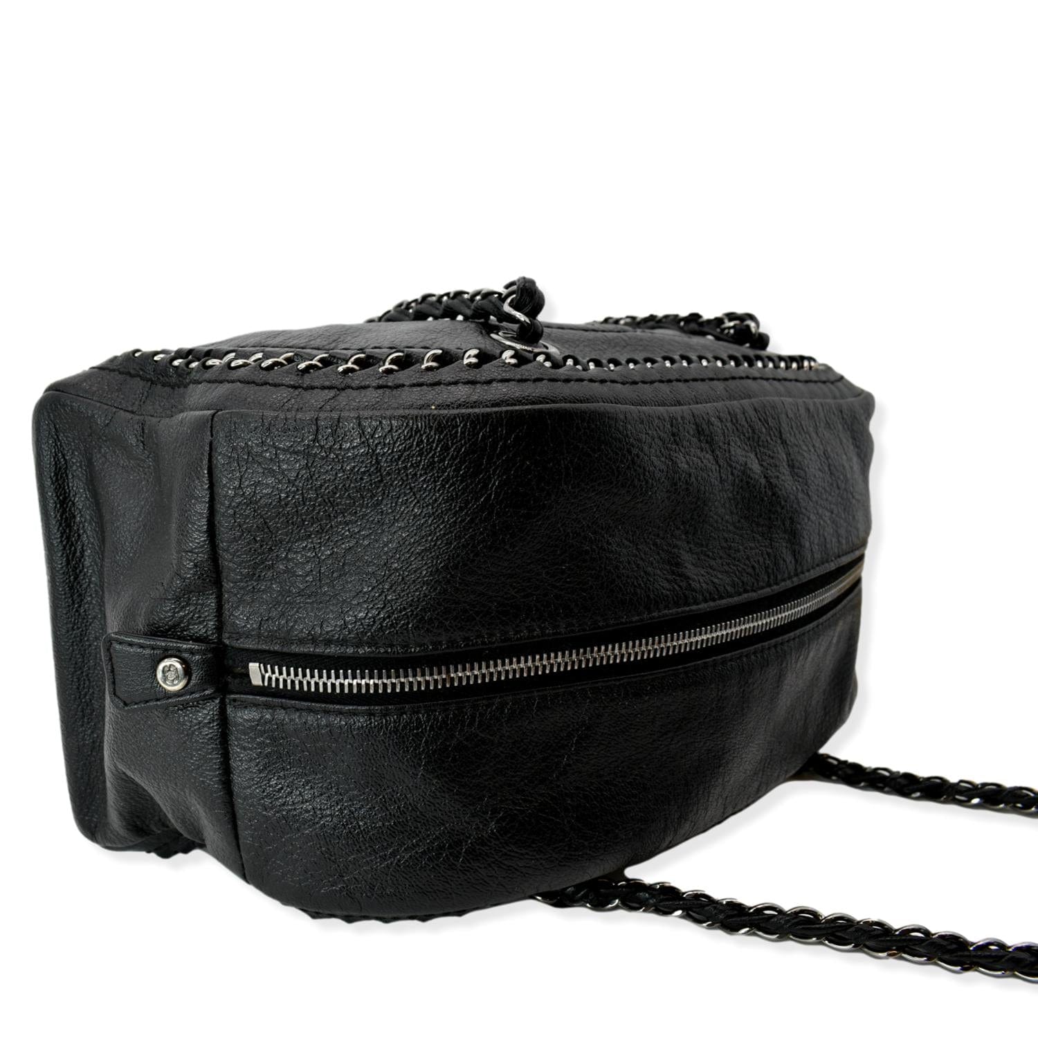 Replica Chanel Small Bowling Bag in Calfskin AS1321 Black