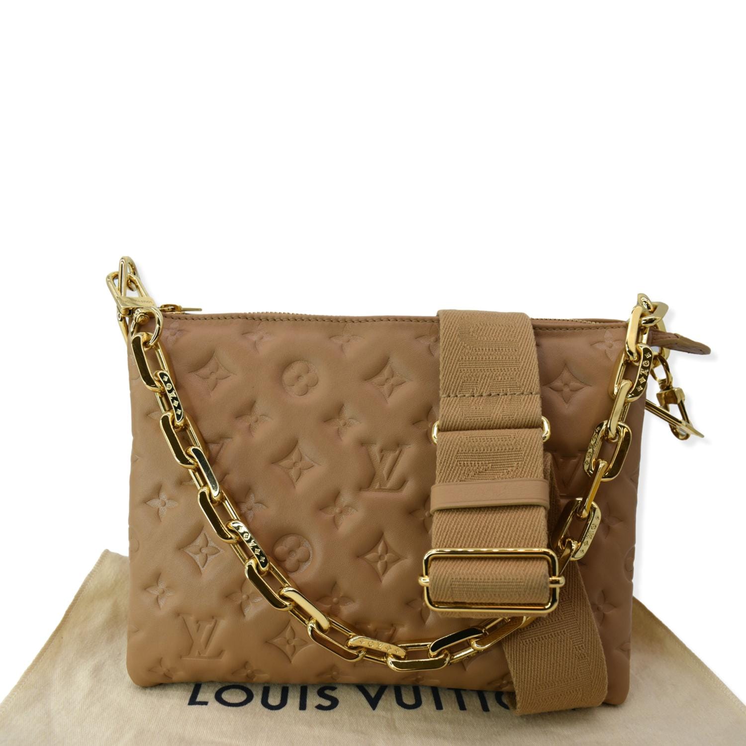 LOUIS VUITTON Coussin PM Gold Monogram Embossed Leather Shoulder
