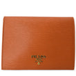 PRADA Vitello Move Bifold Leather Compact Wallet Papaya