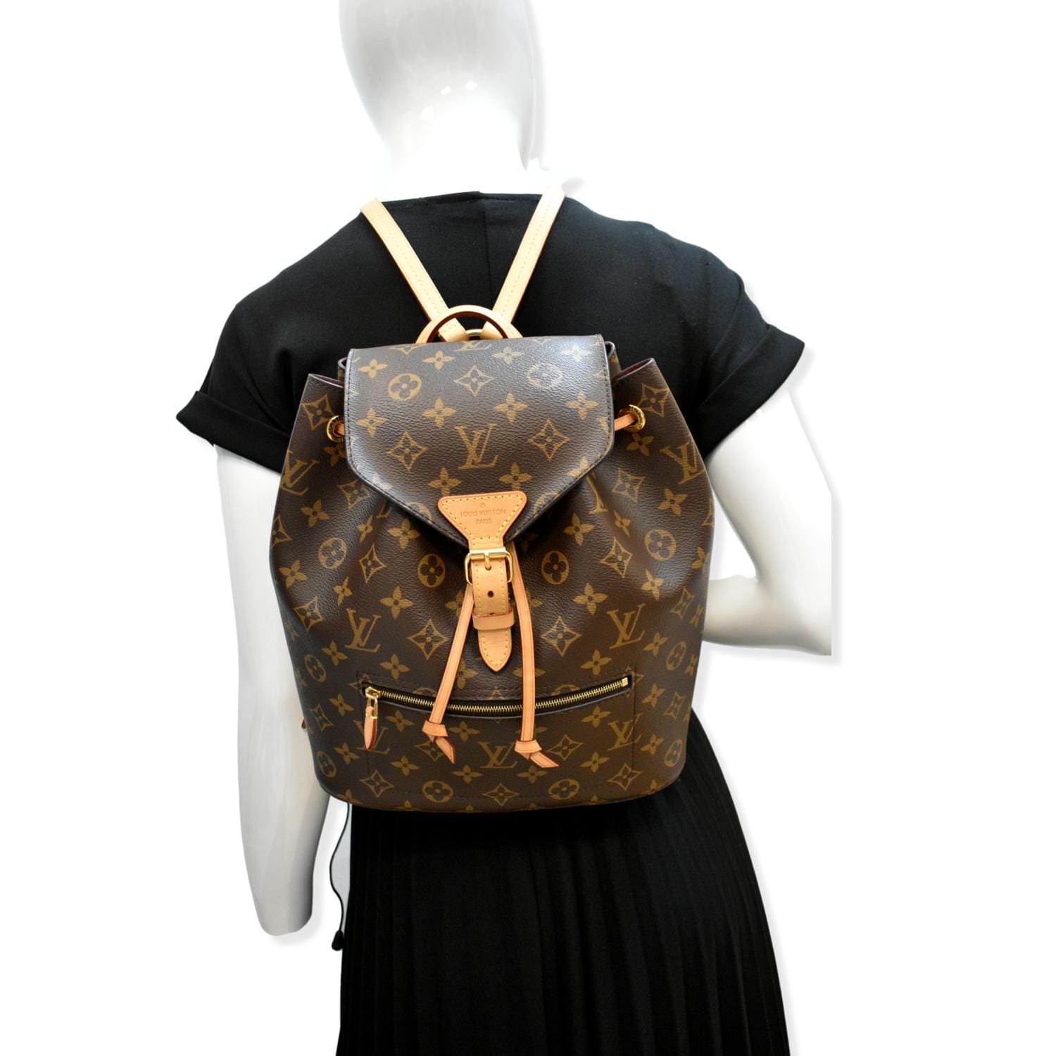 louis vuitton anklet backpack LOUIS VUITTON Montsouris NM Monogram Canvas Backpack Bag Brown