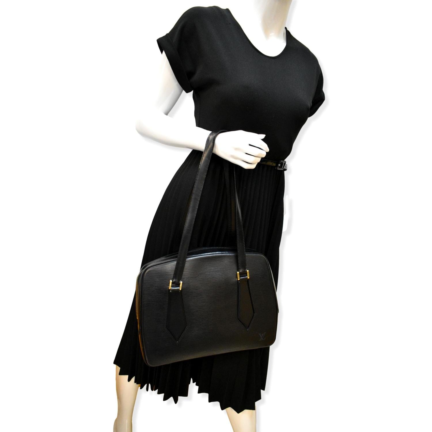 Louis Vuitton Black Epi Leather Voltaire Shoulder Bag.  Luxury, Lot  #56278