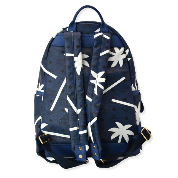 MCM Medium Palm Tree Visetos Coated Canvas Backpack Blue