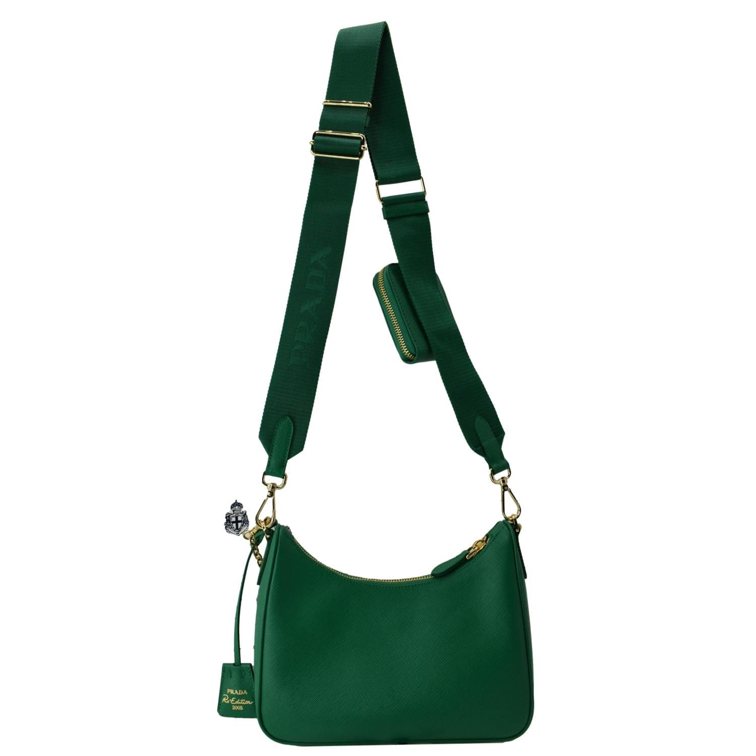 バッグ 97aw PRADA llic green shoulder bag PRADA Re-Edition 2005 Saffiano Leather Shoulder Bag Green