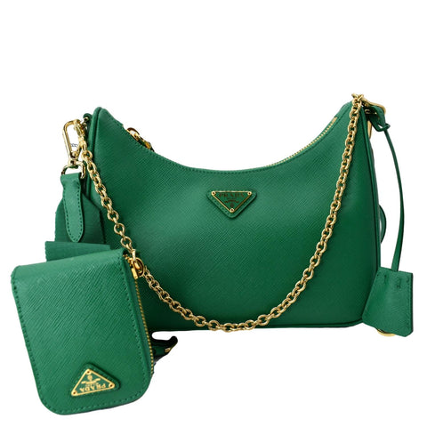 PRADA Re-Edition 2005 Saffiano Leather Shoulder Bag Green