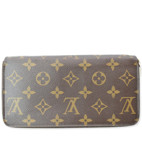 LOUIS VUITTON Zip Around Monogram Canvas Wallet Brown