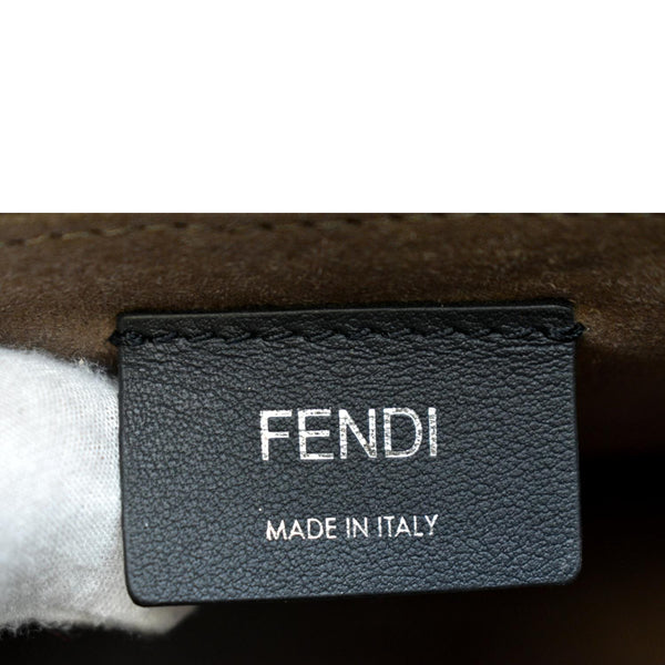 FENDI Kan I F Logo Python Leather Shoulder Bag Black