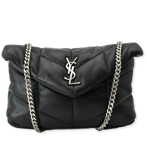 YVES SAINT LAURENT Mini Loulou Puffer Leather Crossbody Bag Black - Hot Deals