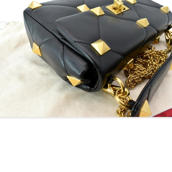 VALENTINO Garavani Roman Stud Leather Crossbody Bag Black - Hot Deals