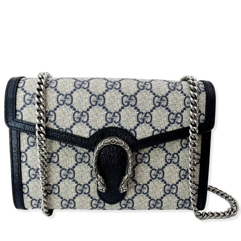 GUCCI Dionysus GG Supreme Crossbody Chain Wallet Beige 401231