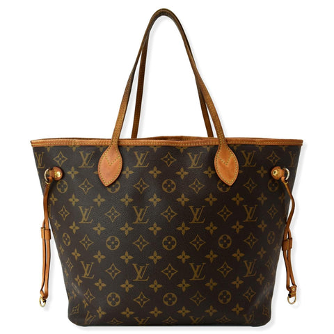 LOUIS VUITTON Neverfull MM Monogram Canvas Tote Bag Brown