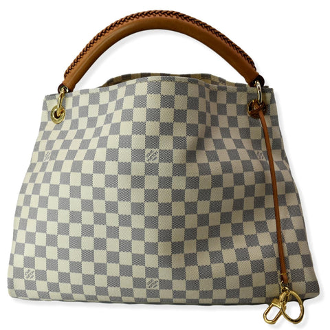 LOUIS VUITTON Artsy MM Damier Azur Hobo Bag White