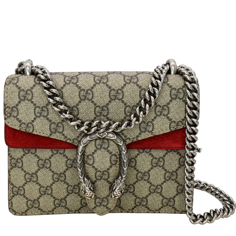 GUCCI Dionysus Mini GG Supreme Canvas Crossbody Bag Beige 421970