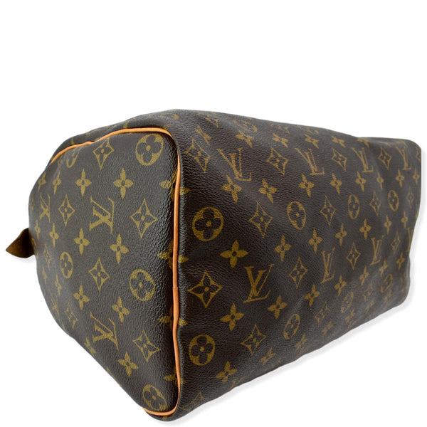 LOUIS VUITTON  Speedy 35 Monogram Canvas Satchel Bag Brown