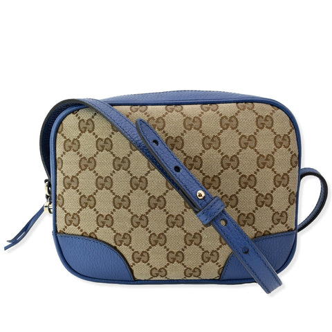 GUCCI Bree GG Canvas Leather Crossbody Bag Beige 449413
