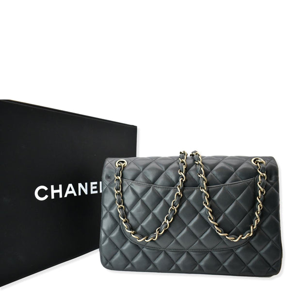 Chanel Classic Double Flap Shoulder Bag,Black,Leather
