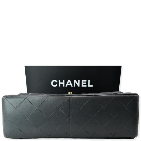 CHANEL Classic Jumbo Double Flap Lambskin Leather Shoulder Bag Dark Gray